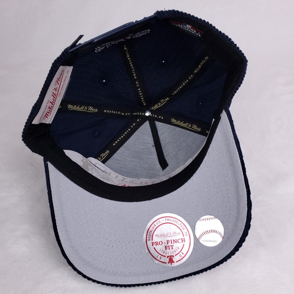 Atlanta Braves Mitchell & Ness MLB Pro Fit Snapback Hat Cap 3D Logo Navy NWT - Picture 8 of 8